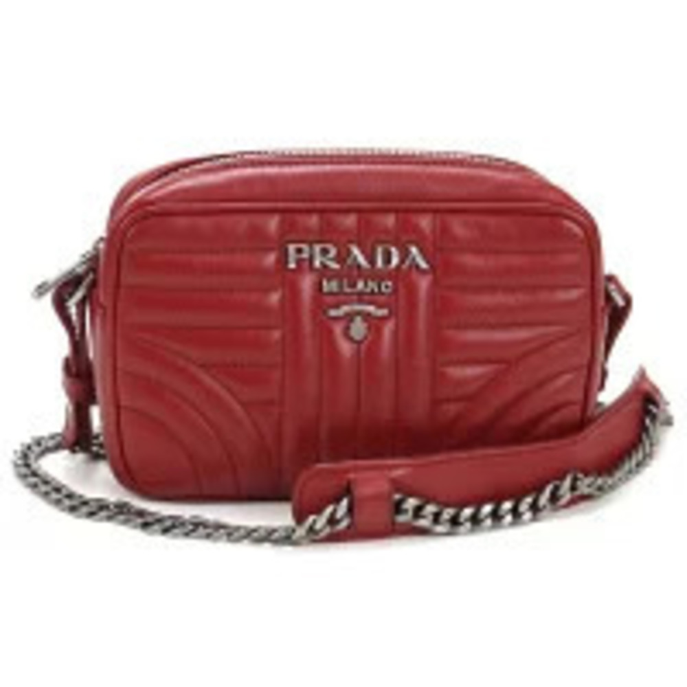 Prada Tessuto Crossbody Bag Diagram Chain Red
